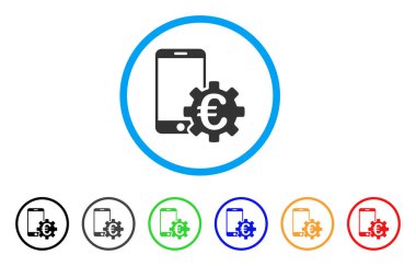 Euro hareket eden banka yapılandırma yuvarlak simge