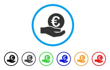 Euro maaş yuvarlak simge