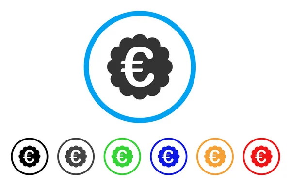 Sceau de qualité euro arrondi icône — Image vectorielle