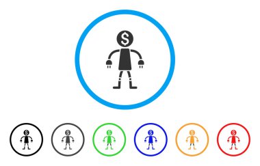 Banka Robot yuvarlak simge