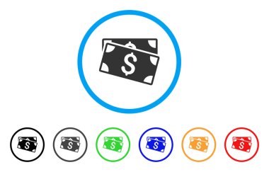 Doları banknot yuvarlak simge