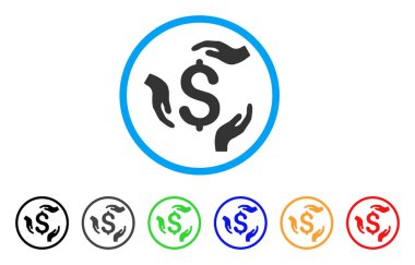 Doları bakım el yuvarlak simge