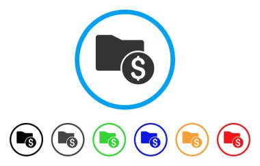 Para klasör yuvarlak simgesi