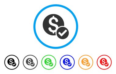 Onaylanmış ödeme yuvarlak simge