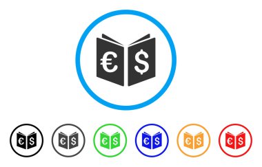 Para birimi kitap yuvarlak simge