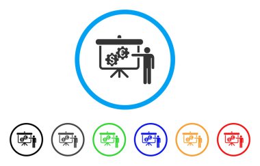 Uluslararası sanayi tanıtımı yuvarlak simge