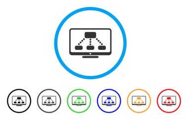 Hiyerarşi monitör yuvarlak simgesini