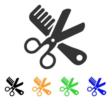 Tarak ve makas araçlar vektör simgesi