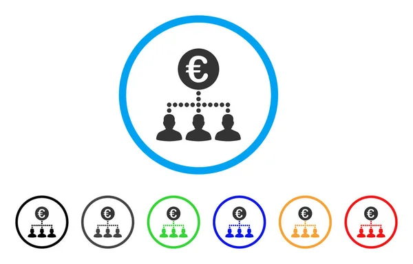 Euro Payment Clients Rounded Icon — Stock Vector