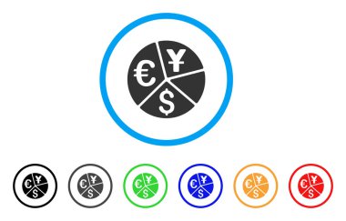 Para birimi pasta grafiği yuvarlak simge