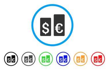 Para birimi oranı barlar simgesi yuvarlak