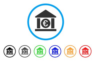 Euro banka Binası simgesi yuvarlak