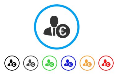 Euro bankacı yuvarlak simge