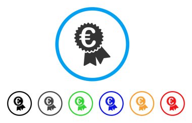 Euro fiyat etiketi yuvarlak simge özellikli