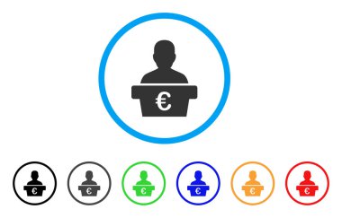 Euro politikacı yuvarlak simge