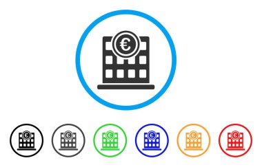 Euro şirket bina simgesini yuvarlak