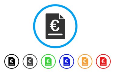 Euro fatura yuvarlak simge