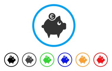 Euro kumbara simgesi yuvarlak