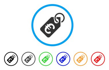 Euro fiyat etiketi yuvarlak simge