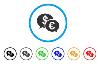 Euro işlem iletileri yuvarlak simge