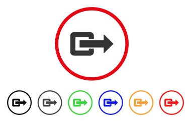 Çıkış yönünde yuvarlak simge