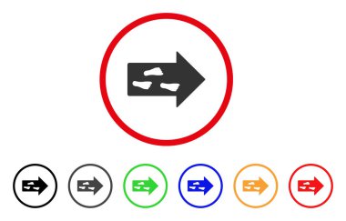 Çıkış yönünde yuvarlak simge