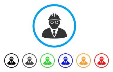 Zeki mühendis yuvarlak simge