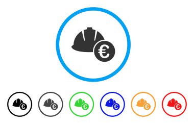 Mühendislik kask ve Euro simgesi yuvarlak