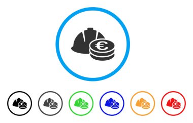 Euro sikkeler ve yuvarlak simge kask