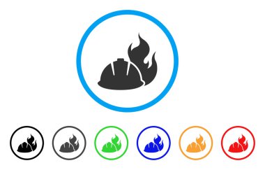 Yangın koruma kask yuvarlak simge