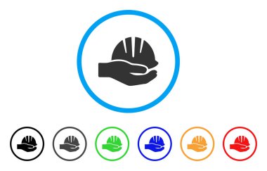 El ile kask yuvarlak simge