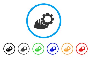 Kask ve dişli yuvarlak simge