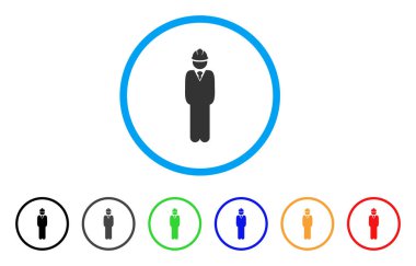 Ayakta mühendis yuvarlak simge