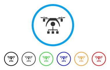 Helikopter dağıtım düzeni yuvarlak simge