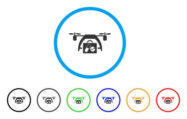 Tıbbi dron yuvarlak simge