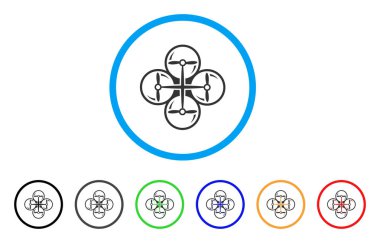 Dört helikopter yuvarlak simge