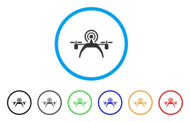 Radyo kaynağı dron yuvarlak simgesi