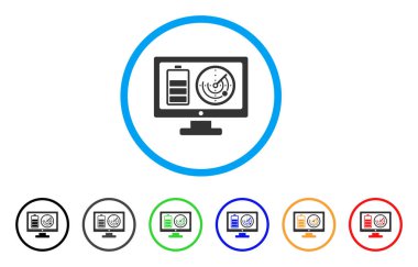 Uzak pil yuvarlak simge izleme