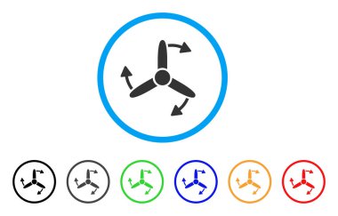 Üç uçlu vidalı yuvarlak döndürme simgesi