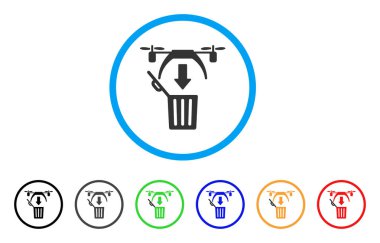 Çöp dron yuvarlak simge
