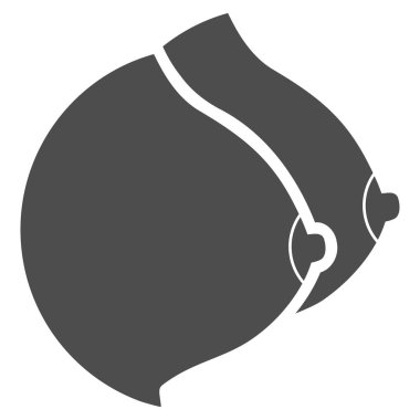 Kadın göğüsleri düz simgesi