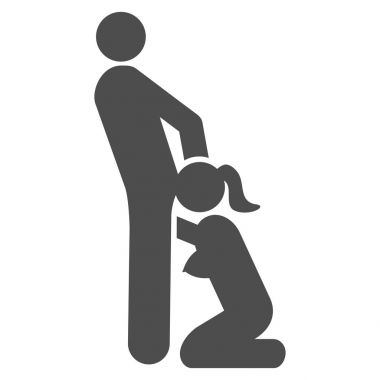 Oral seks kişi düz simgesi