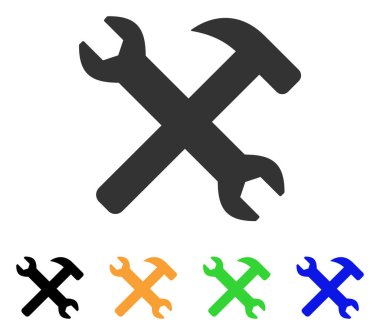 İngiliz anahtarı ve çekiç araçlar vektör simgesi