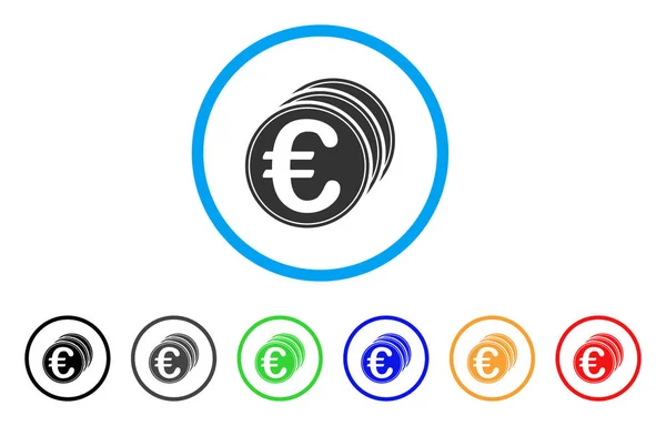 Monnaies Euro Icône arrondie — Image vectorielle