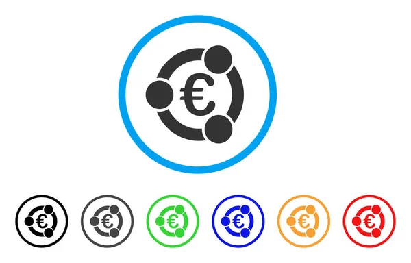 Euro Colaboração Rounded Icon —  Vetores de Stock