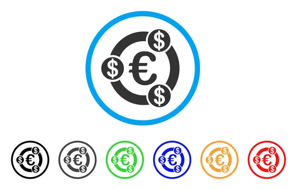 Icône arrondie de Collaboration financière euro — Image vectorielle