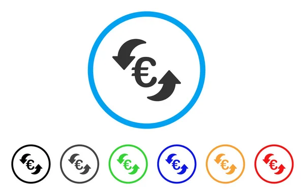 Flèches de mise à jour de euro arrondi icône — Image vectorielle