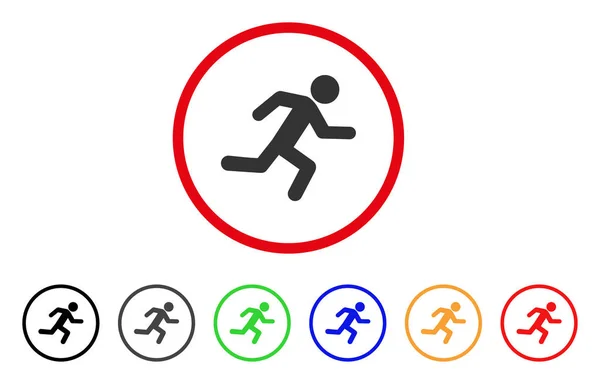 Running Man Rounded Icon — Stock Vector