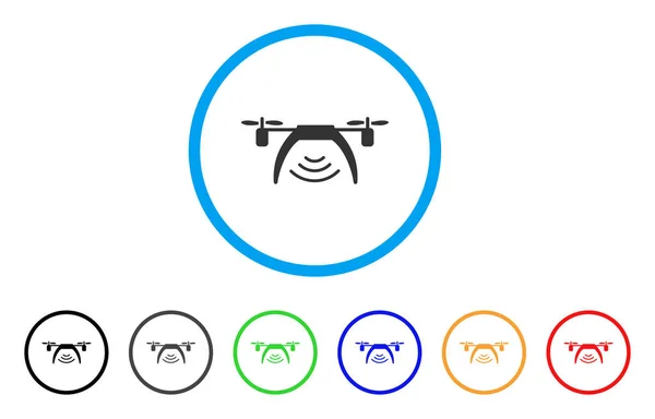 Drone Wifi repetidor redondeado icono — Vector de stock