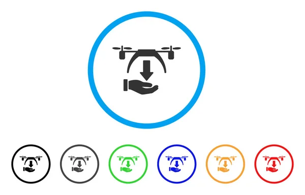Descargar Drone redondeado icono — Vector de stock